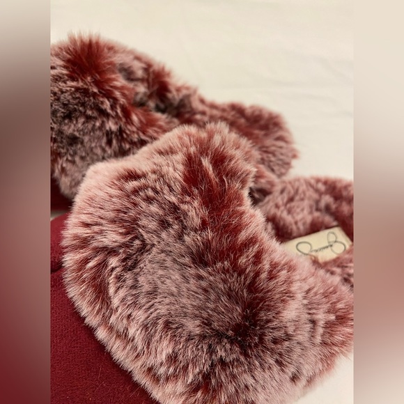 Jessica Simpson Faux Fur Slippers Size S 6/7 - Picture 3 of 5